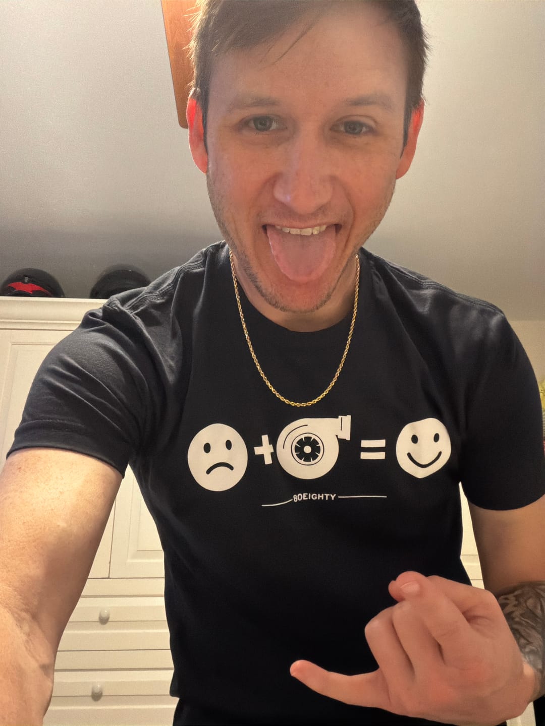 Customer photo review of 80Eighty® HappyTurbo Shirt