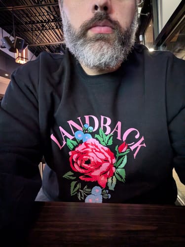Customer photo review of Rose Land Back Crewneck
