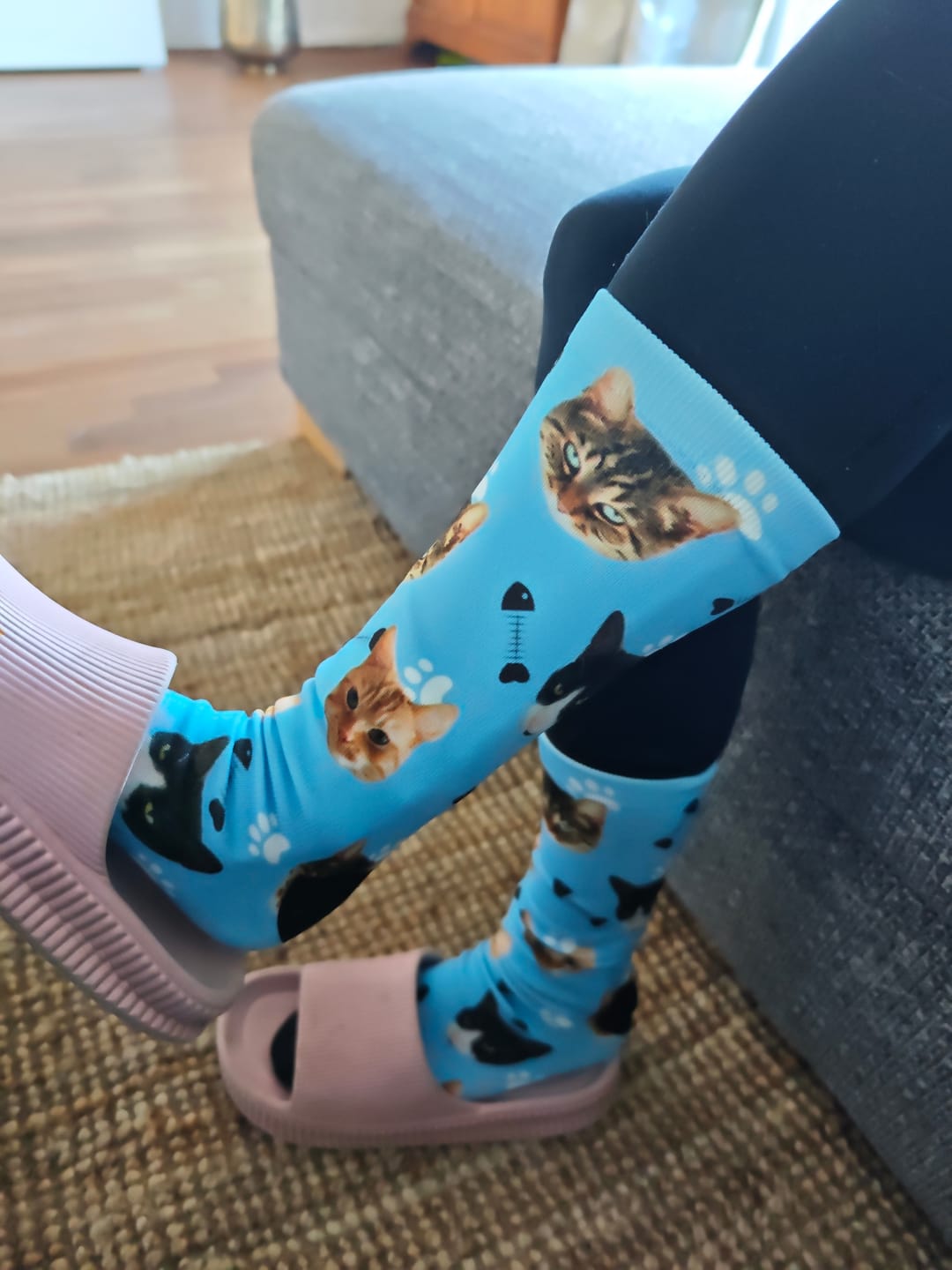 Customer photo review of FaceSock | Custom Cat Socks With Photo