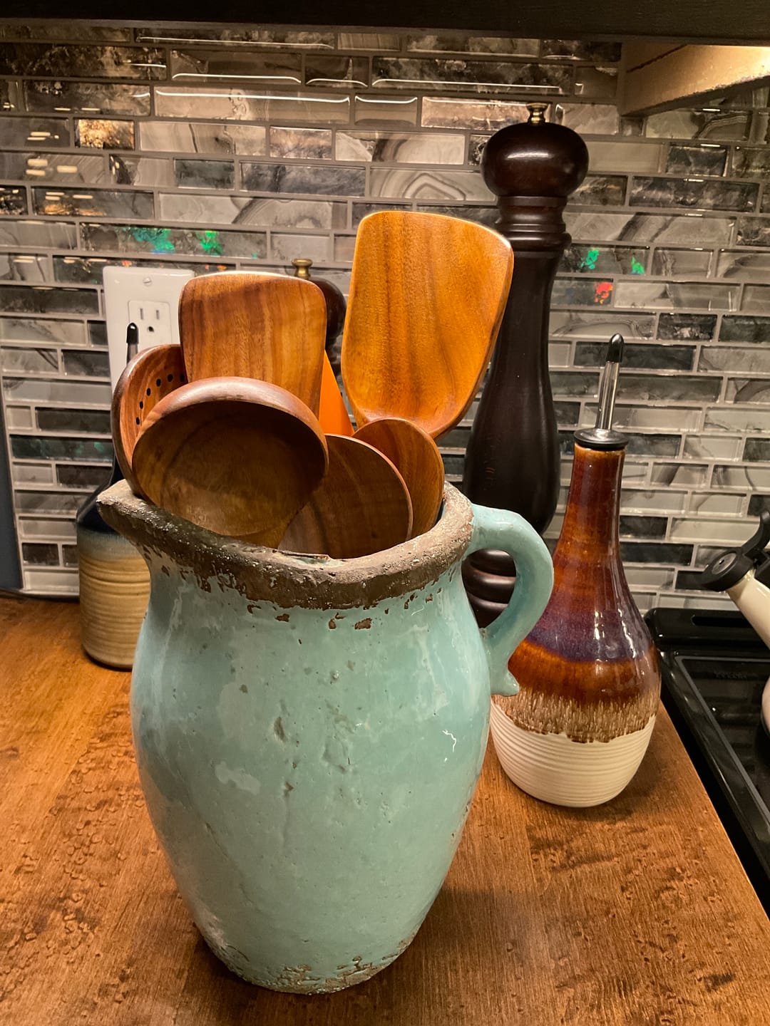 Customer photo review of Teak Wooden Utensil Set