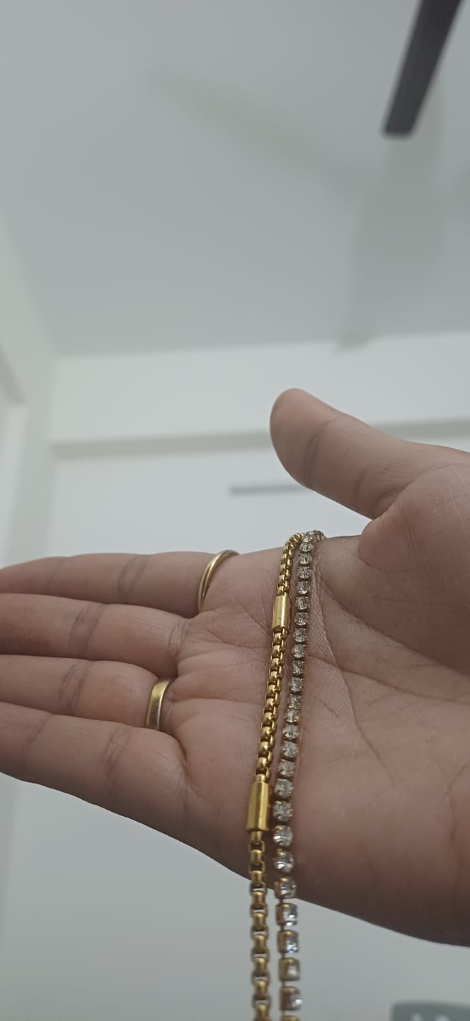 Customer photo review of Golden Glamour Layered Bracelet