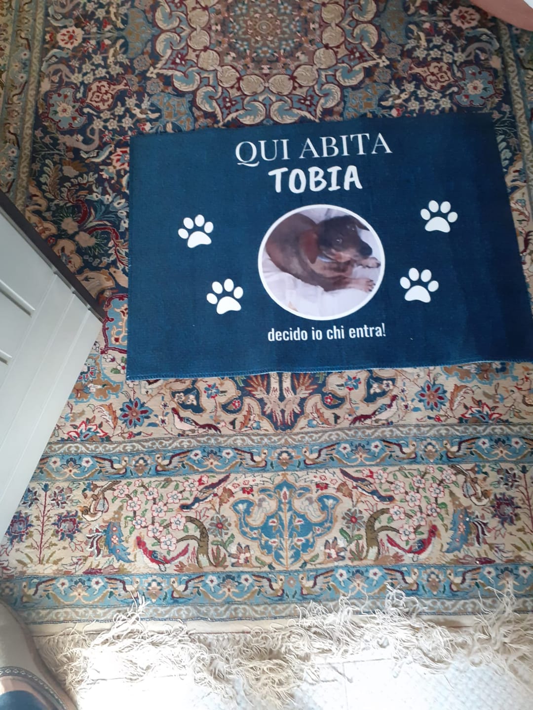 Customer photo review of Qui abita - Zerbino personalizzato
