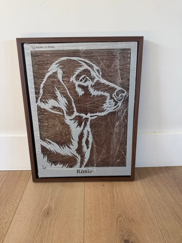 Customer photo review of Custom Pet Metal Portrait