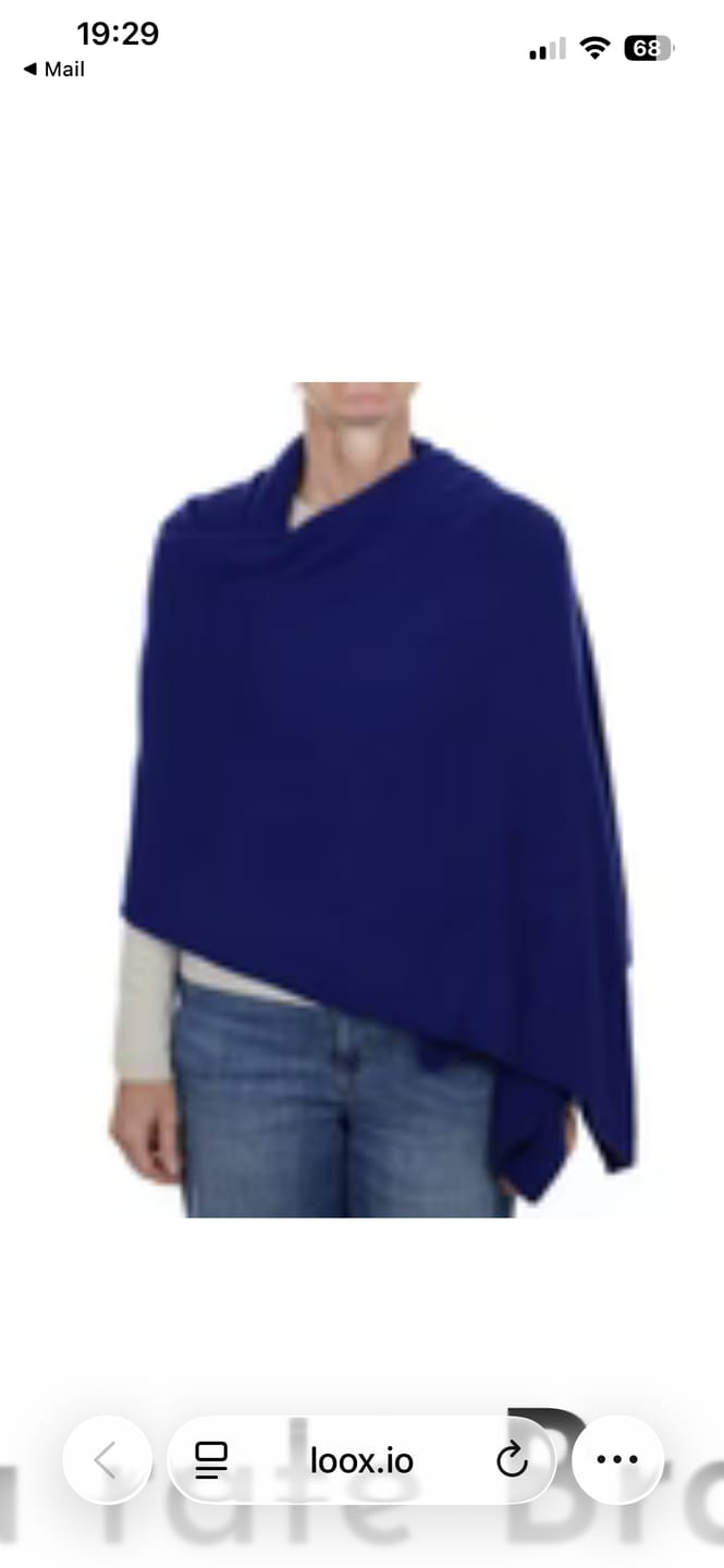 Customer photo review of Brand New Lapis Blue Recycled Cashmere Wrap