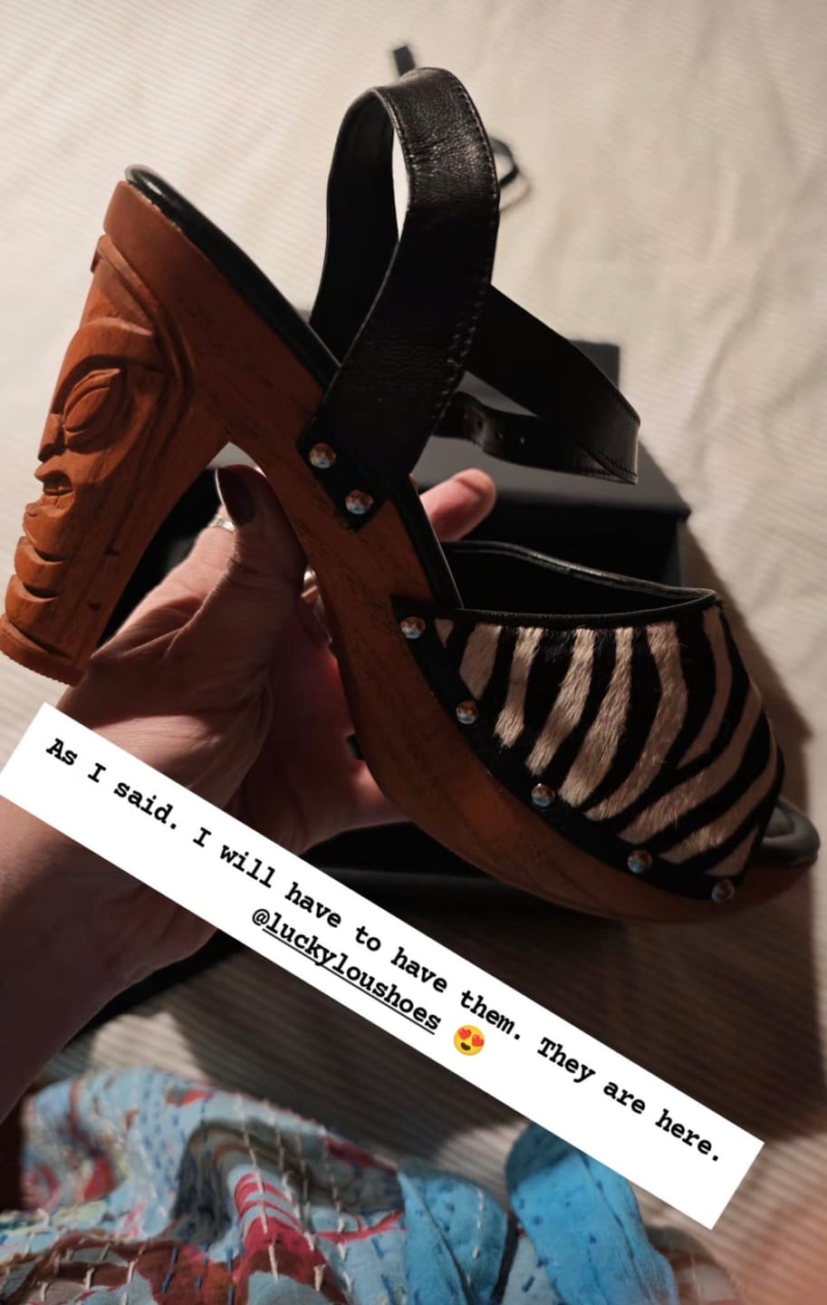 Customer photo review of the Rockin' Tiki with Ankle Strap - in NEW Wild Nobility Zebra