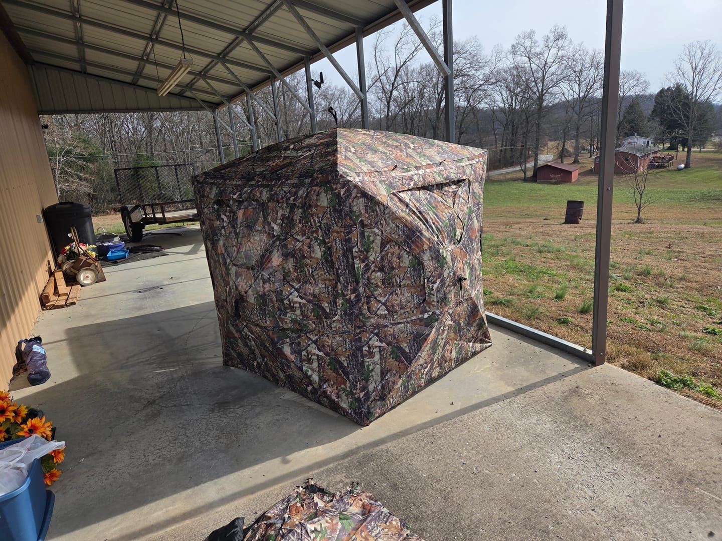 Customer photo review of Vis360 See Through Silent 4 Full Panels Deer Hunting Blind