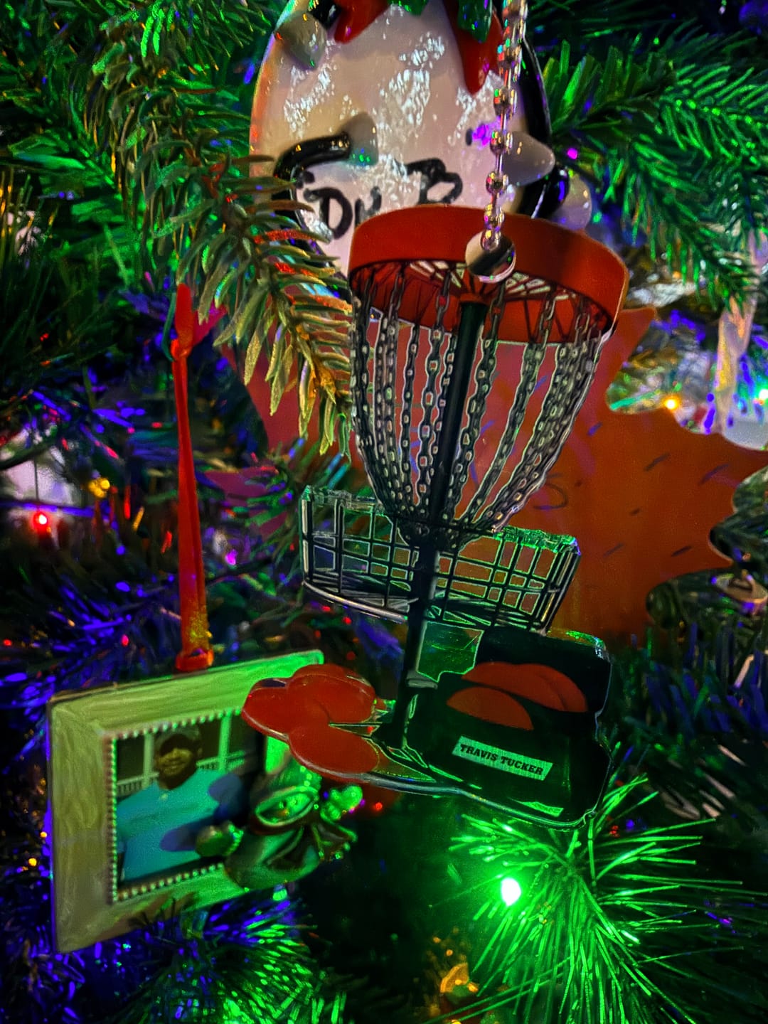 Customer photo review of Personalized Disc Golf Christmas Shaped Ornament – Gift For Disc Golf Lover