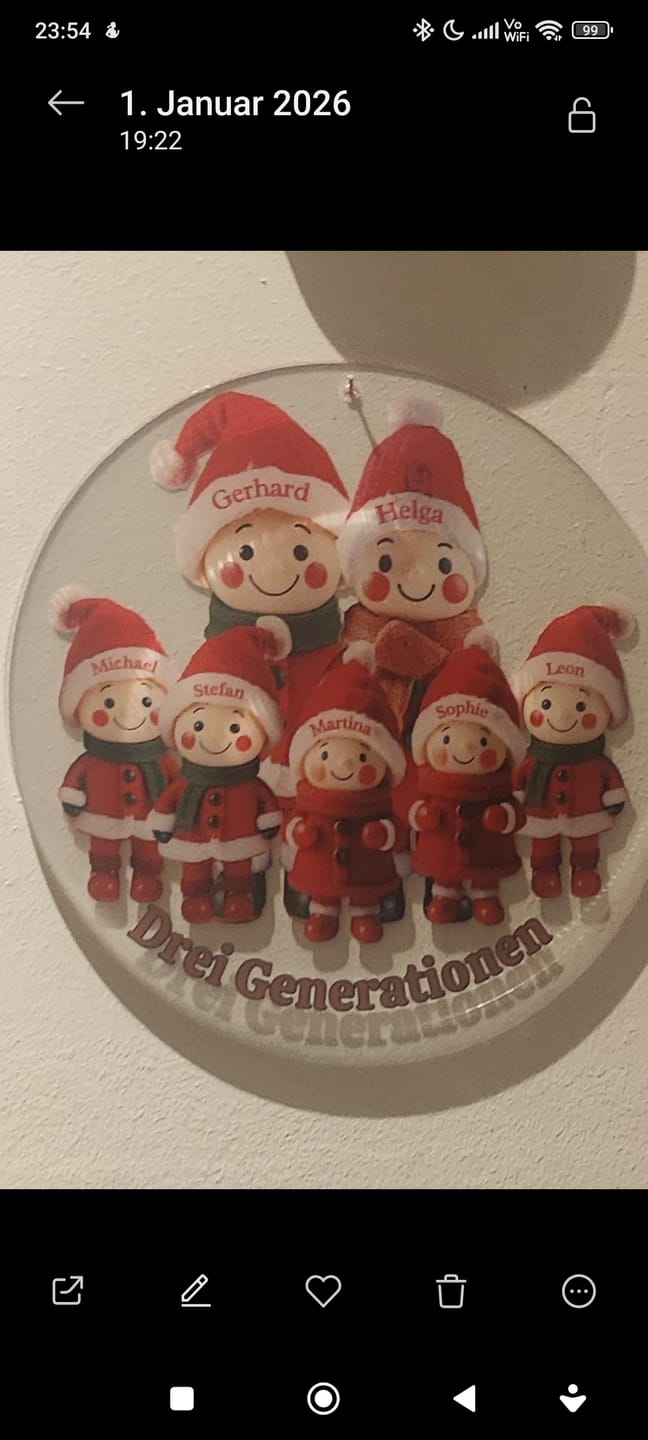 Customer photo review of Familienmitglieder mit 1-9 Personen - Personalisierter Baumschmuck
