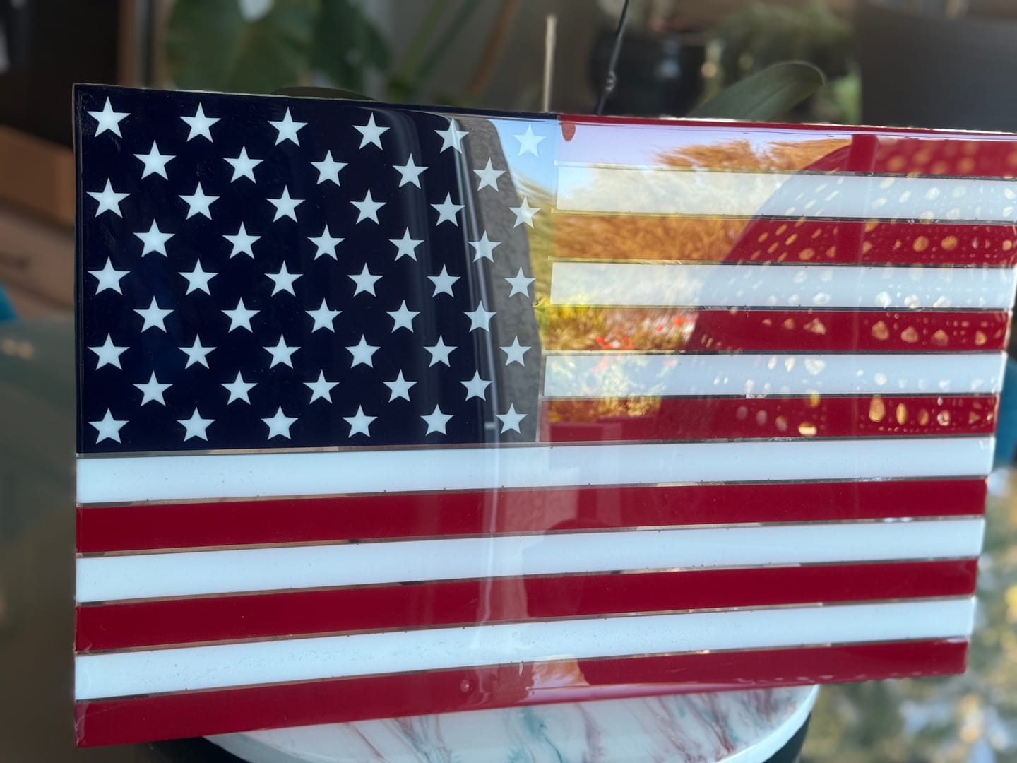 Customer photo review of Small American Flag Mold - 16x10x0.5" - USA Flag Silicone Mold