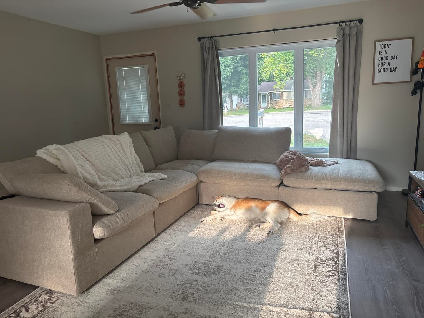 Customer photo review of Classic Modular 4-Seater Sectional in Khaki
