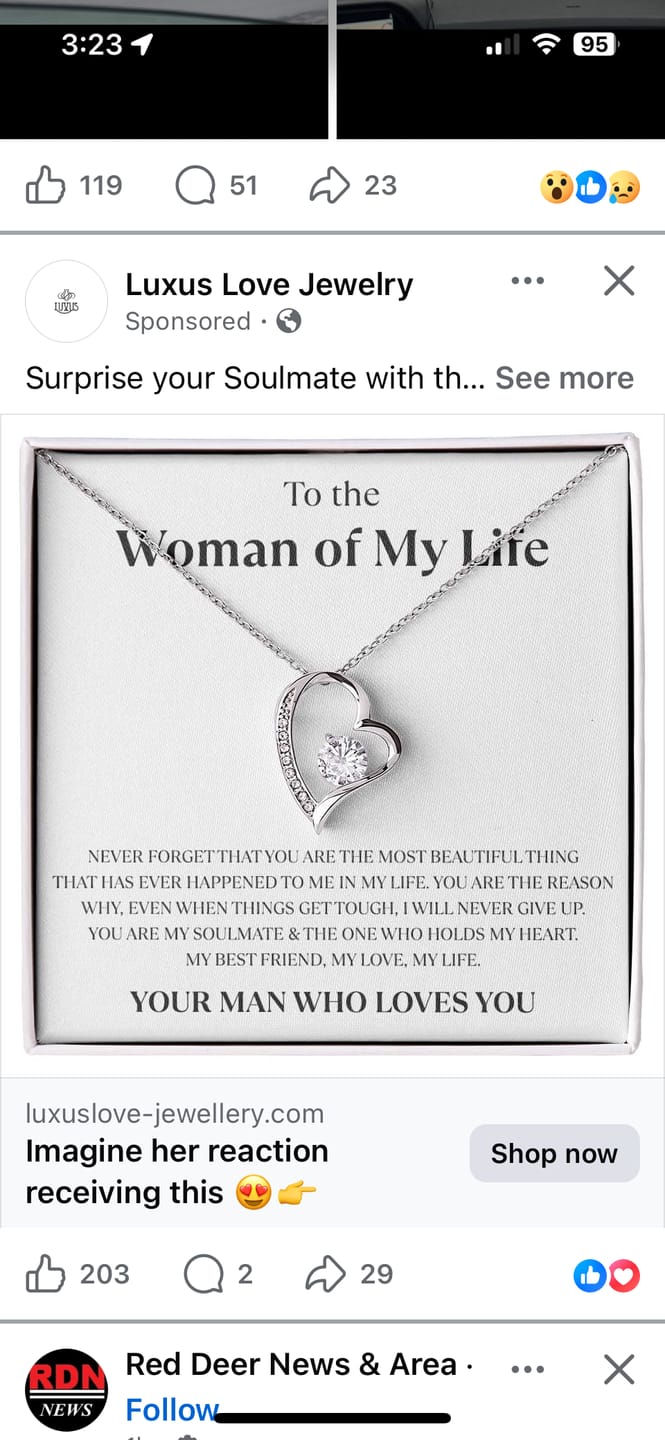 Customer photo review of To The Love of My Life - Love heart necklace