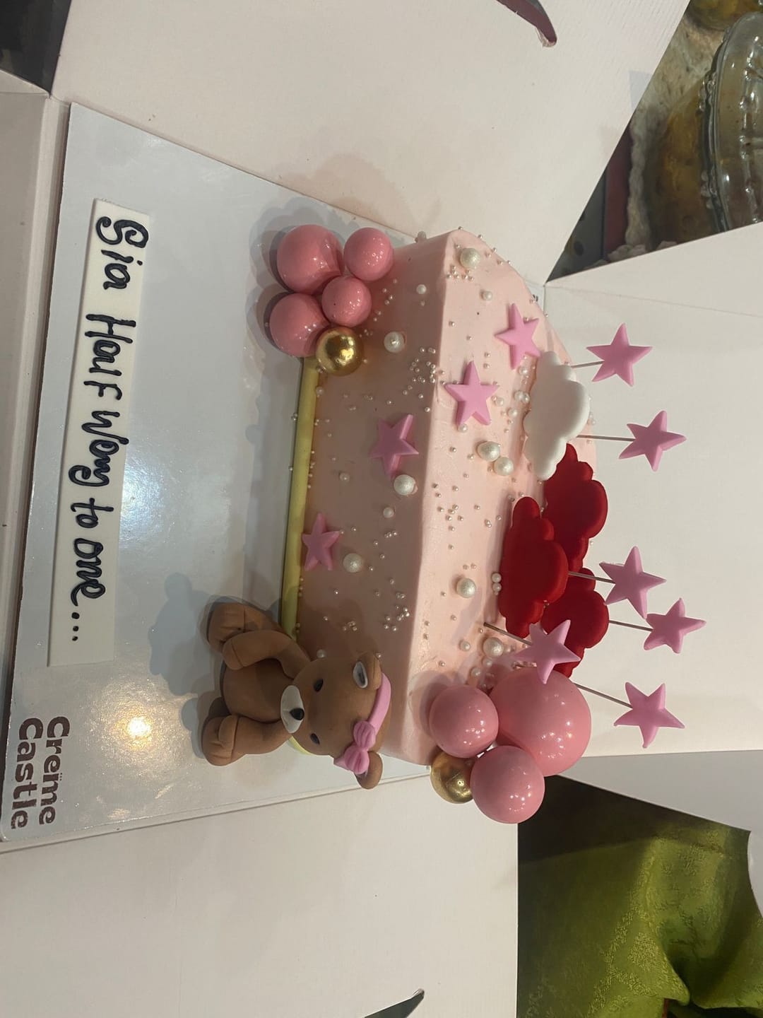 Customer photo review of 6 Months Teddy Celebration Cake