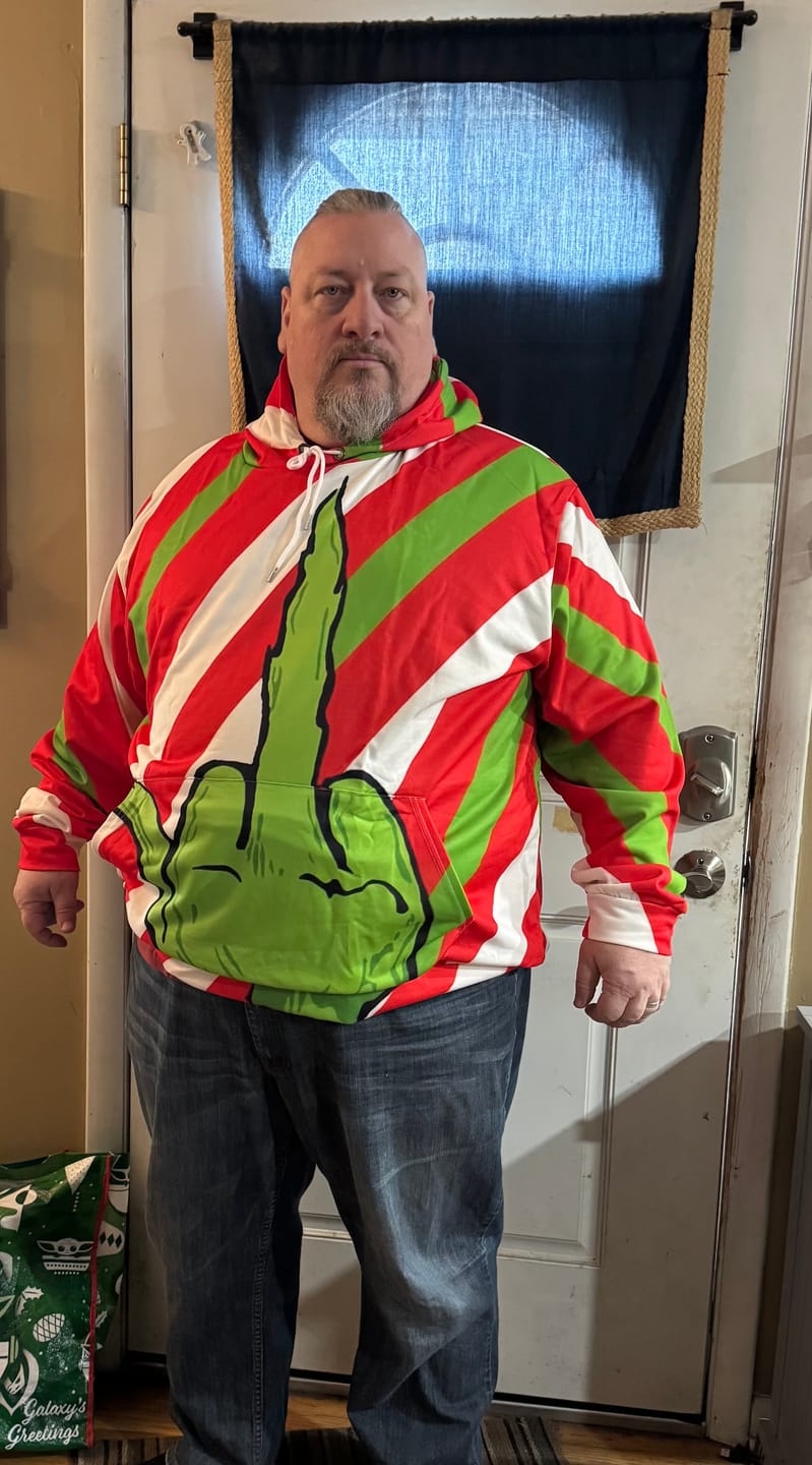 Customer photo review of Men's The Christmas Grinch Plus Size Hoodies