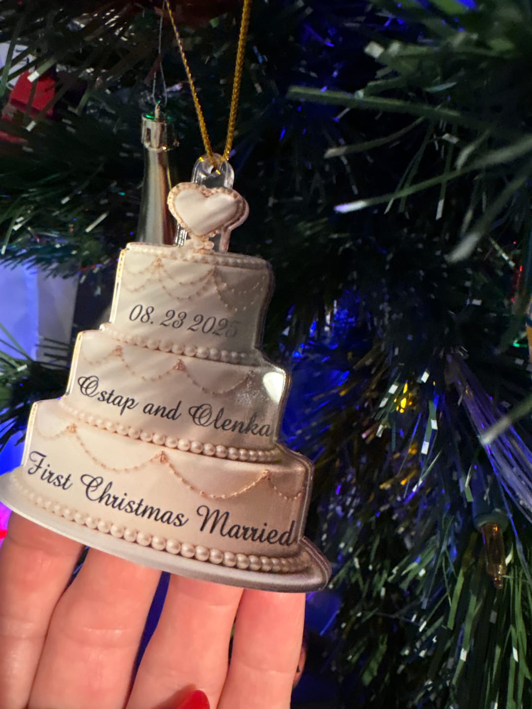 Customer photo review of Our Love Story, Freshly Baked - Personalized Acrylic Ornament, Anniversary Christmas Wedding Gifts
