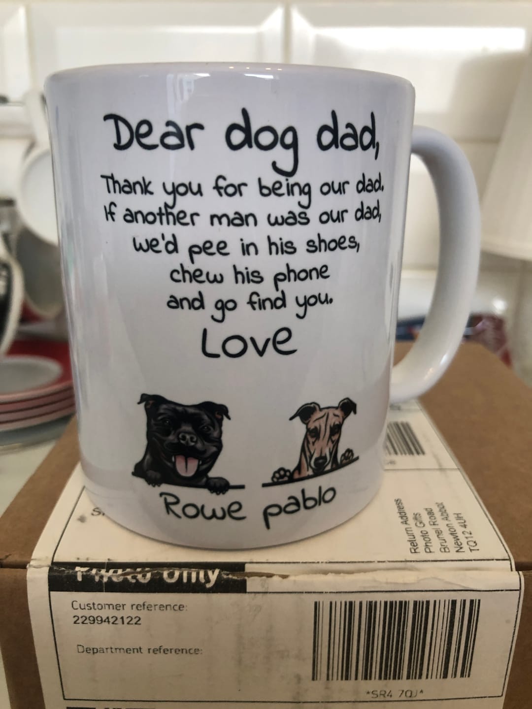 Customer photo review of Dear Dog Parent - Personalised Mug