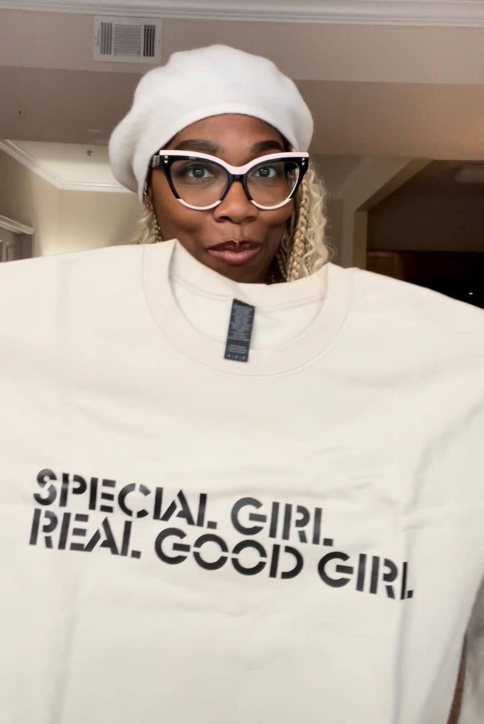 Customer photo review of Special Girl Real Good Girl sweatshirt