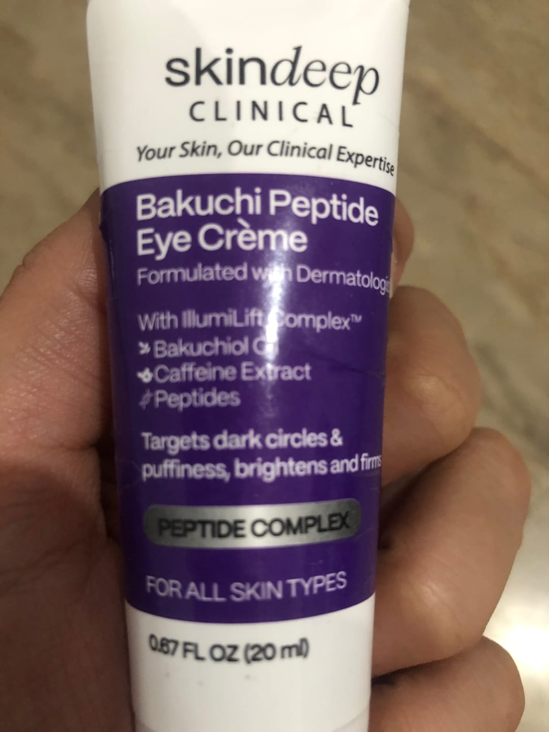 Customer photo review of Bakuchi Peptide Eye Crème