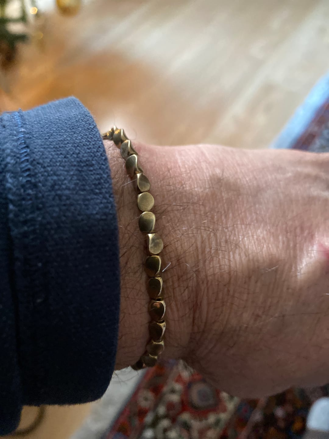 Customer photo review of Buddha Stones Tibetan Copper Beads Healing Luck Bracelet