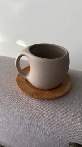 Customer photo review of Ceramic Cup with wooden coaster 300 ML