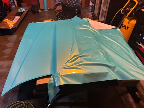 Customer photo review of Color Shift Neon Ice Blue Vinyl Wrap