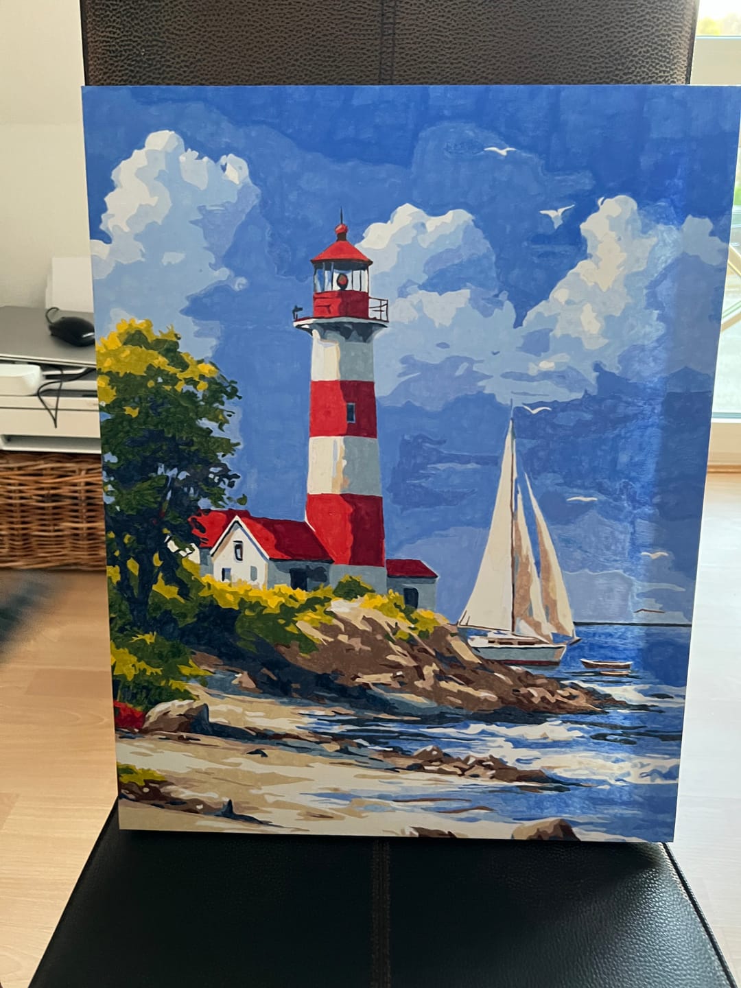 Customer photo review of Malen nach Zahlen - Leuchtturm & Segelboot