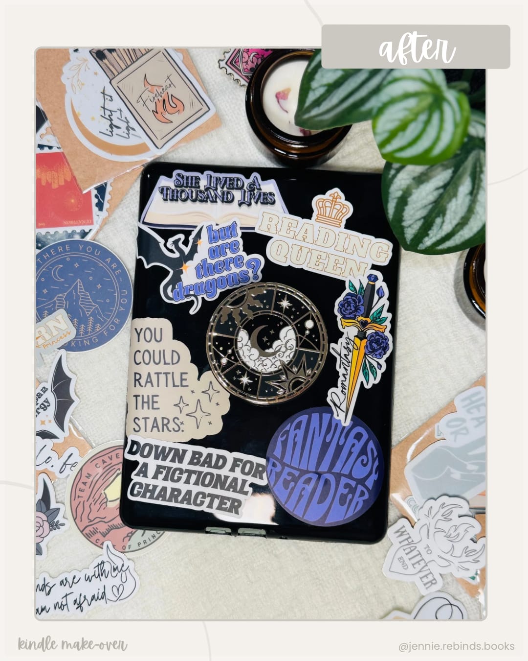 Customer photo review of romantasy sticker pack