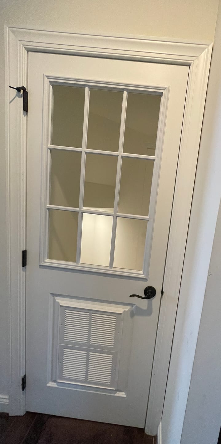 Customer photo review of Clear 9 Lite Glass and Frame Kit (Interior 1 3/8" Door Thickness - Half Lite)
