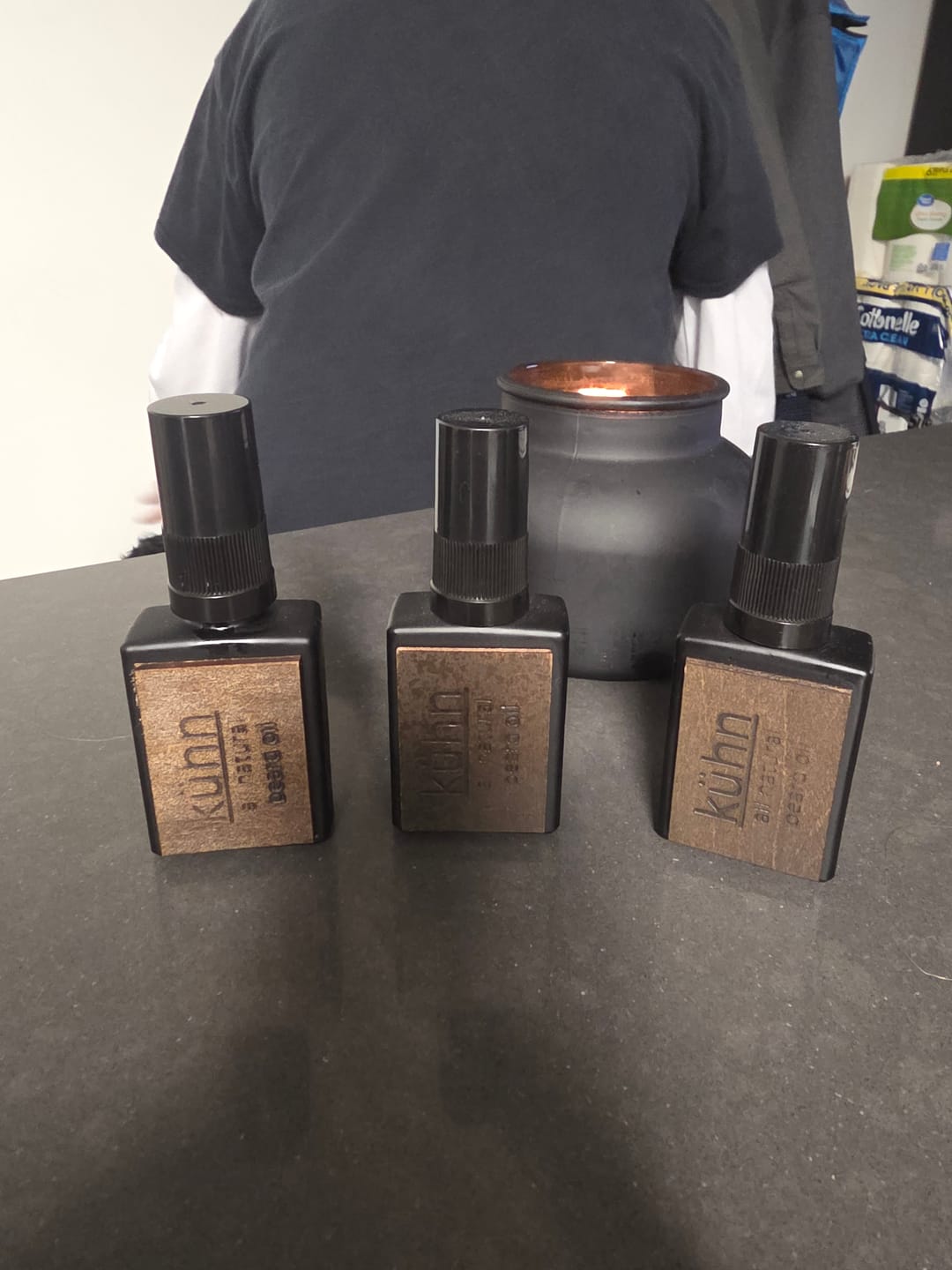 Customer photo review of 3 beard oil gift set (NEW)