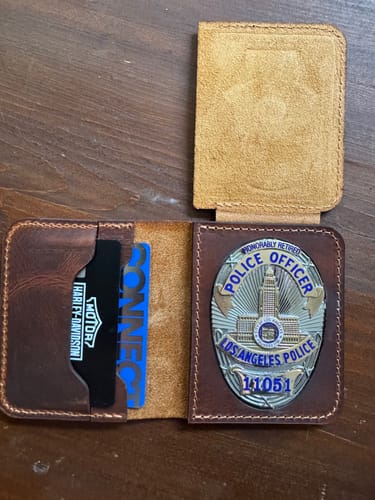 Customer photo of minimalist badge wallet