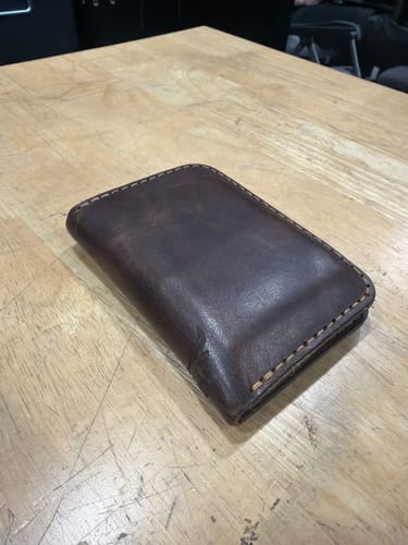 Customer photo review of The Tyler Vertical Wallet - Walnut Brown