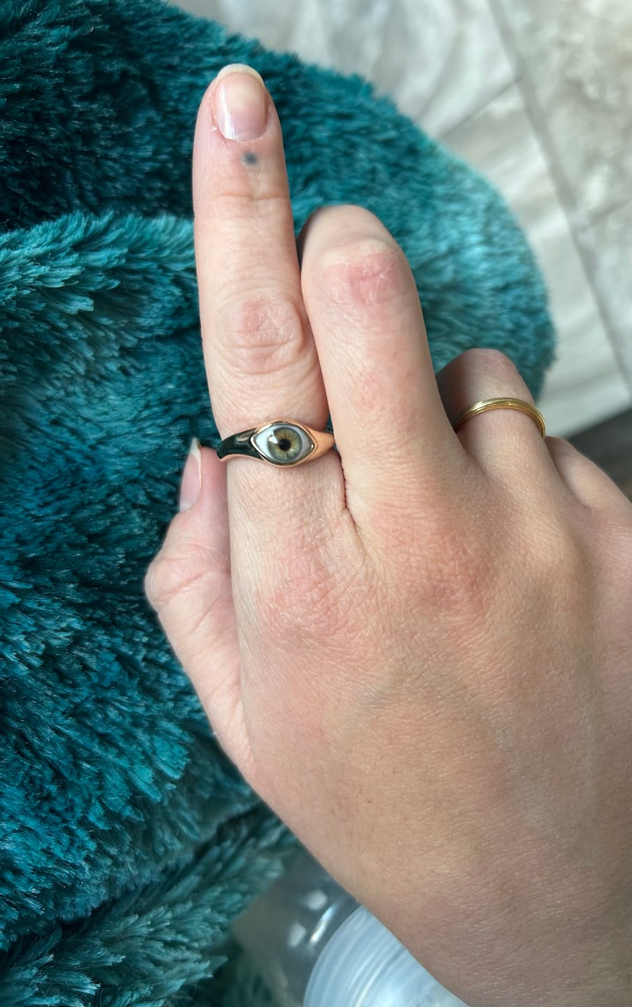 Customer photo review of Custom Mini Twist Eye Ring