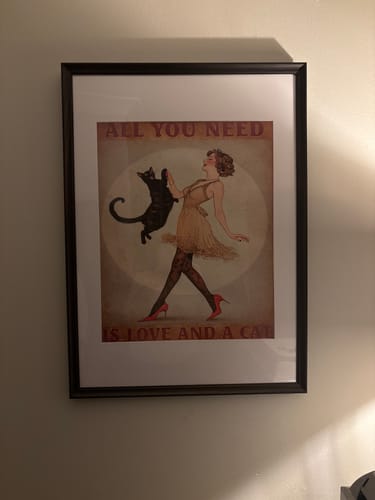 Customer photo review of Love and A Cat Print