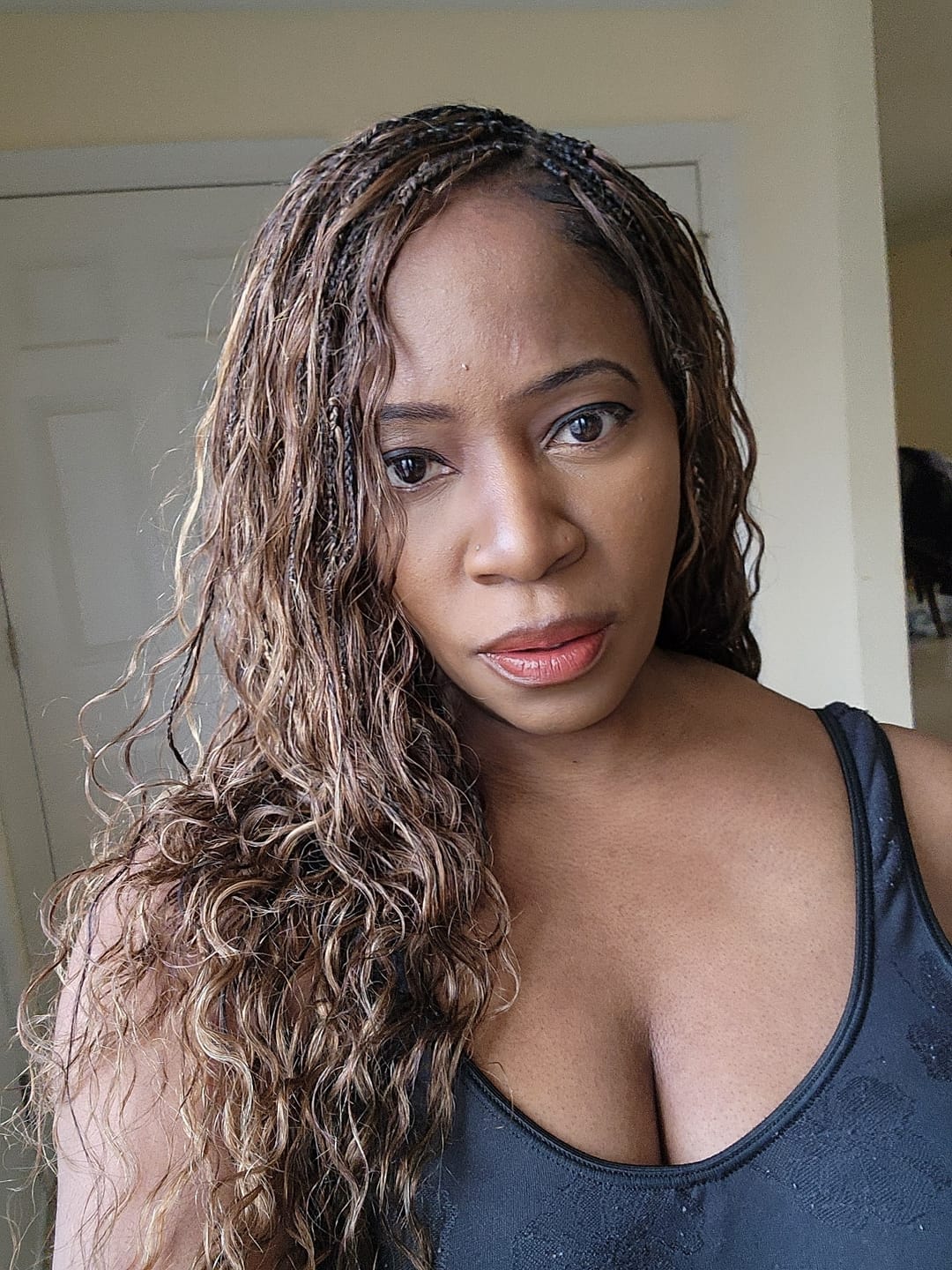 Customer photo review of #4/#27/#30 Mix Color Blend Deep Wave Bulk Human Braiding Hair