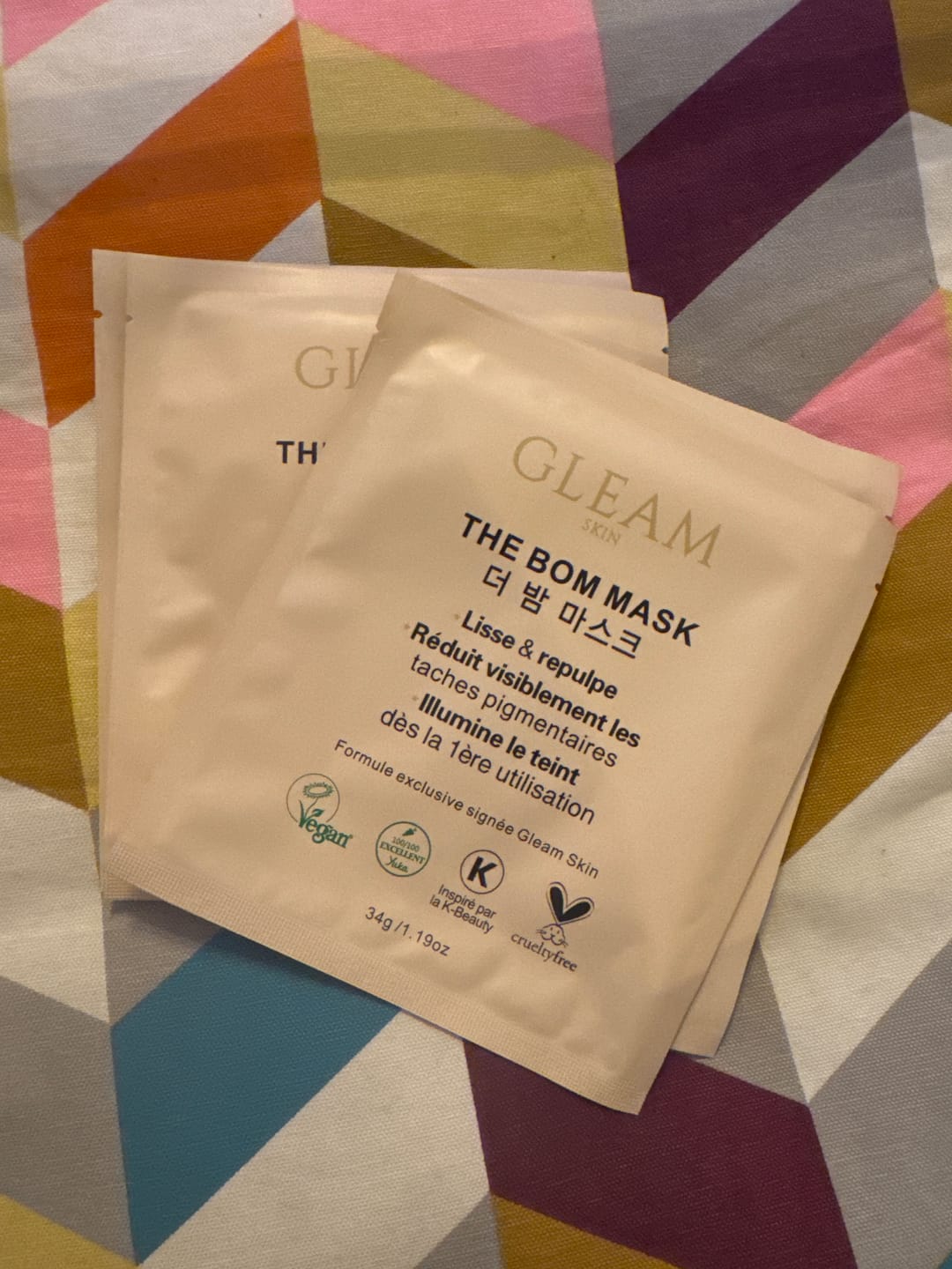 Customer photo review of THE BOM MASK - Masque Hydrogel Triple Action (4 Masques)