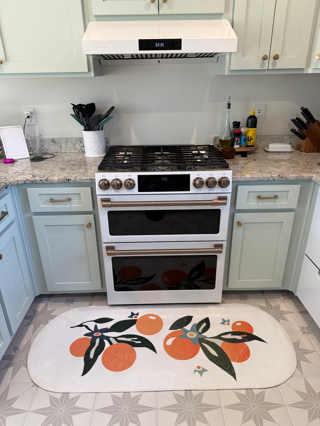 Customer photo review of Orange Pattern Mat