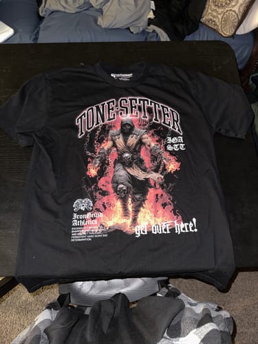 Customer photo review of [Limited Edition] 'Mortal Kombat: Scorpion' Heavyweight T-Shirt