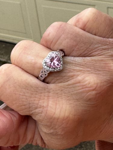 Customer photo review of Ocean Heart Ring - Rose Quartz