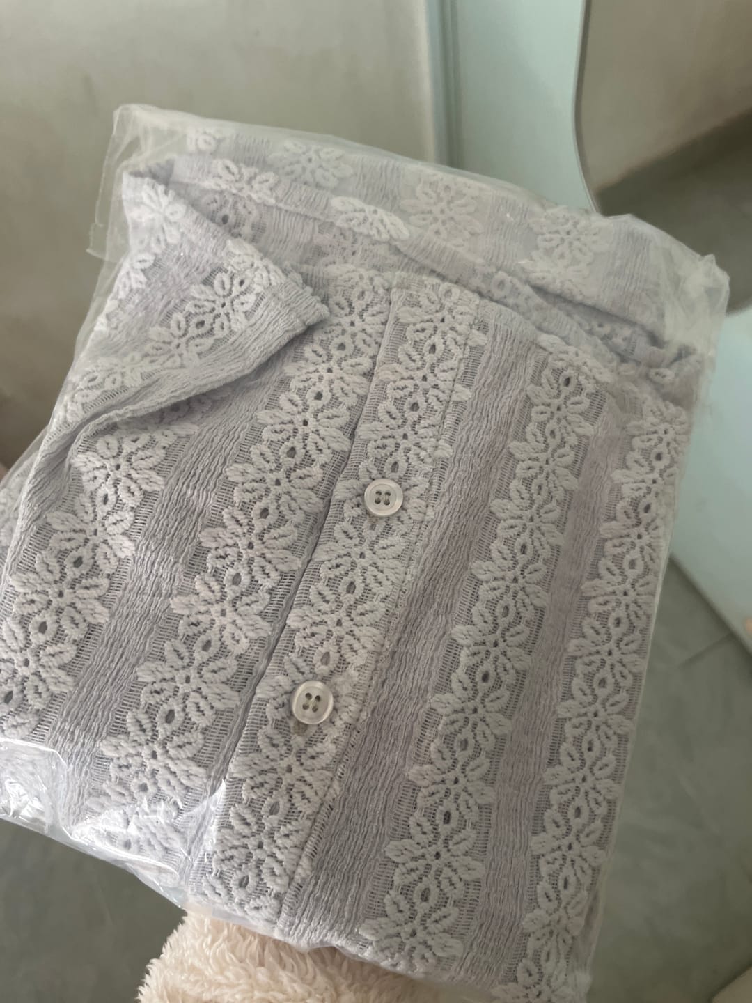 Customer photo review of Slim Fit Lace Shirt