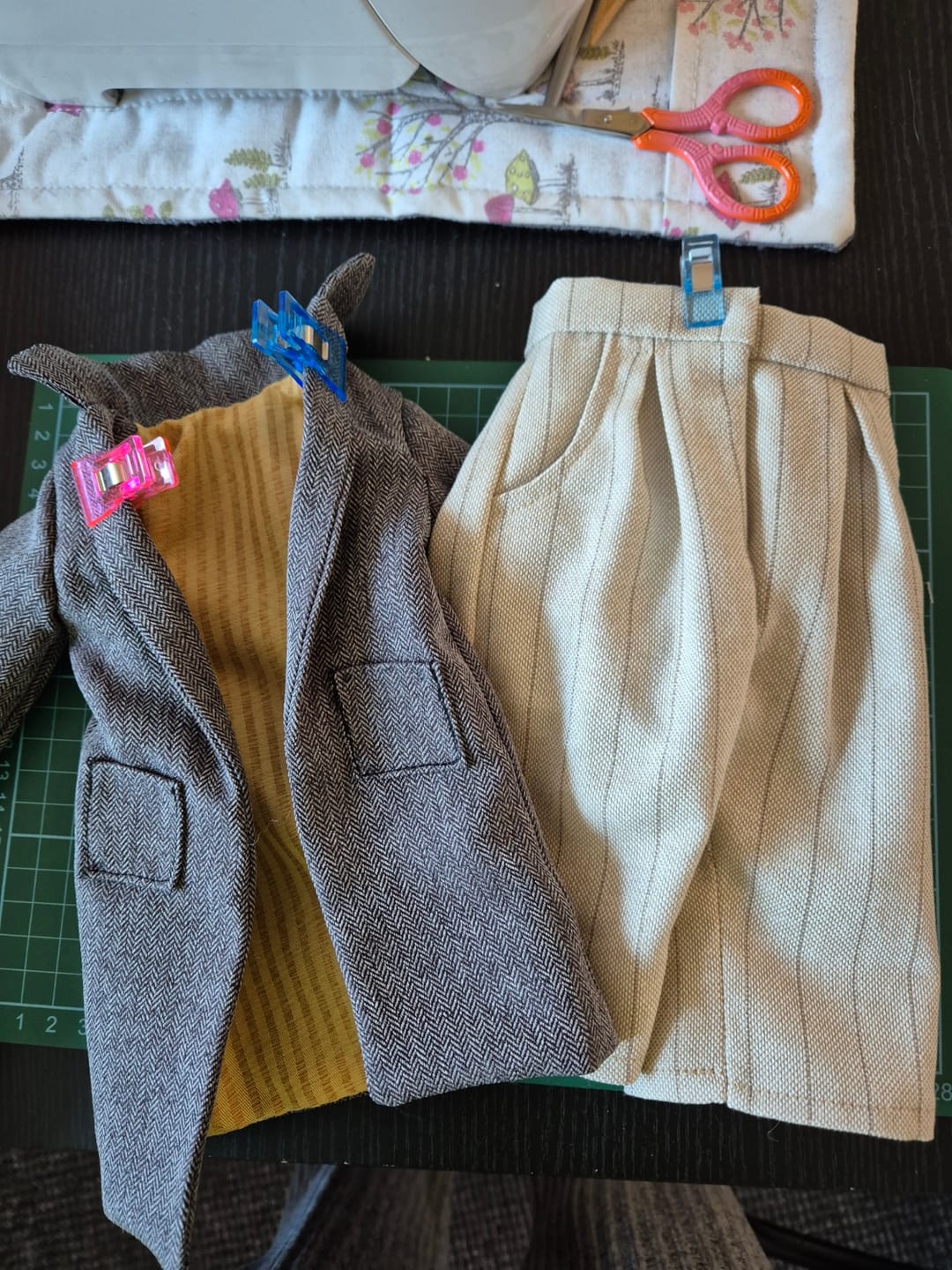 Customer photo review of Muted Herringbone Suiting Fabric