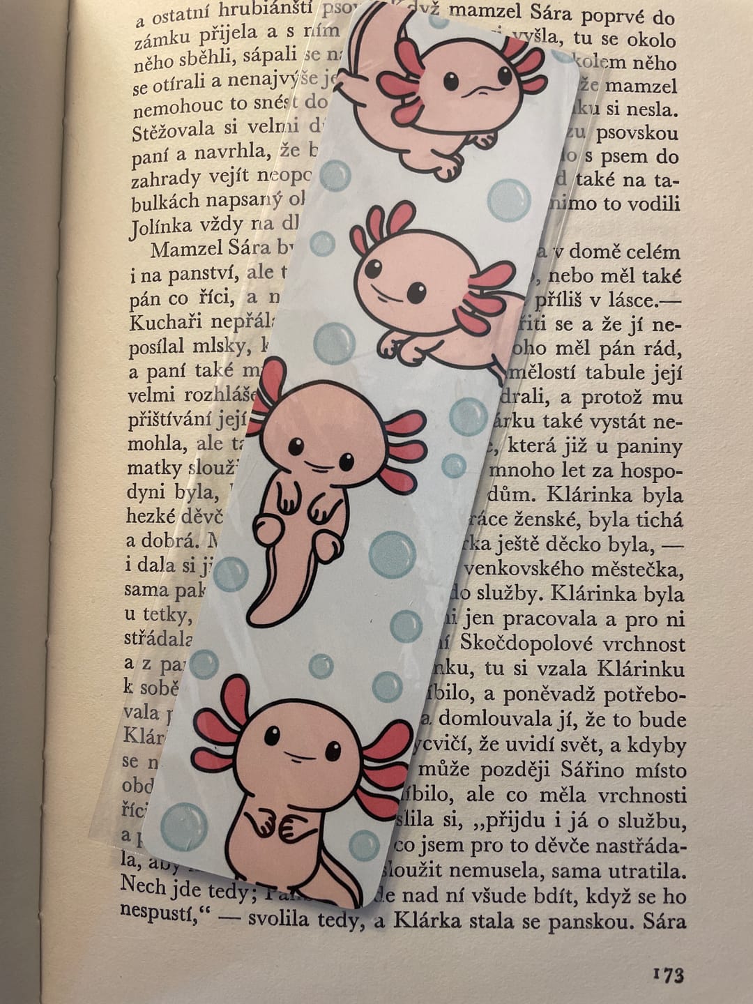 Customer photo review of Záložka - Axolotl