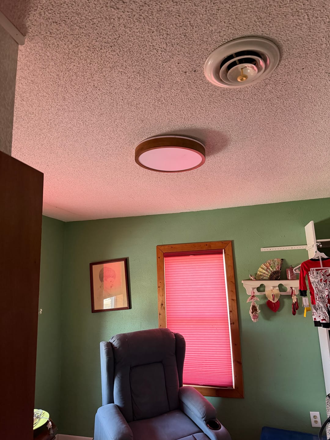 Customer photo review of Scandinavian Round Wood Dimmable LED Flush Mount