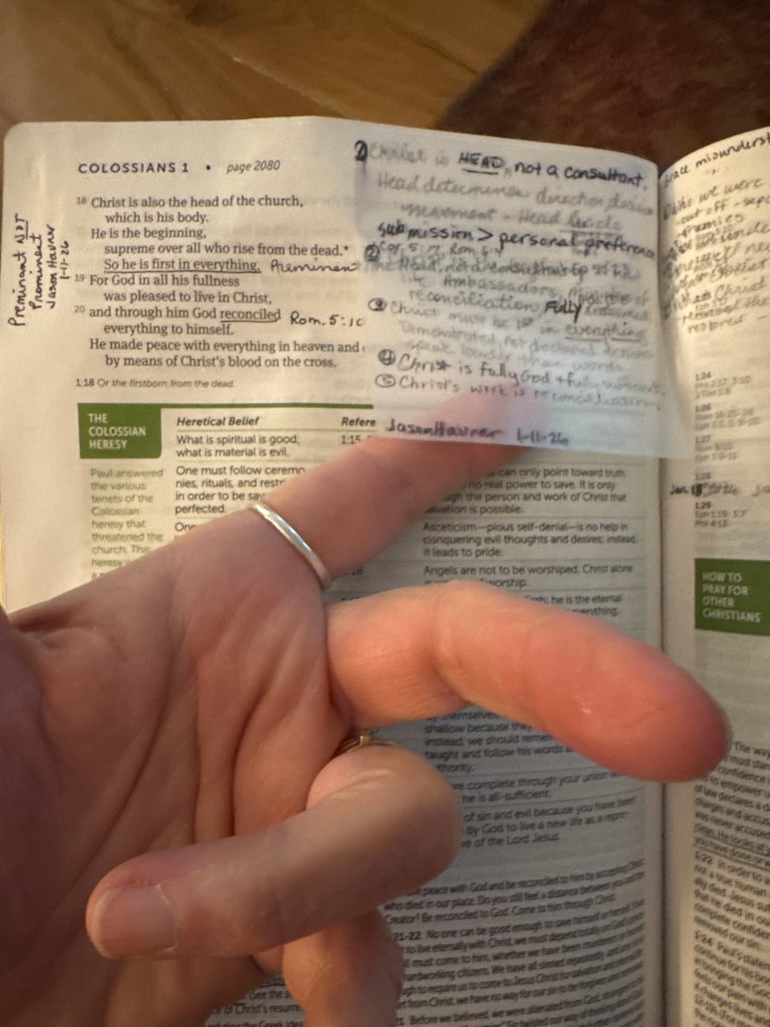 Customer photo review of Spiral Bible™ Transparent Sticky Notes