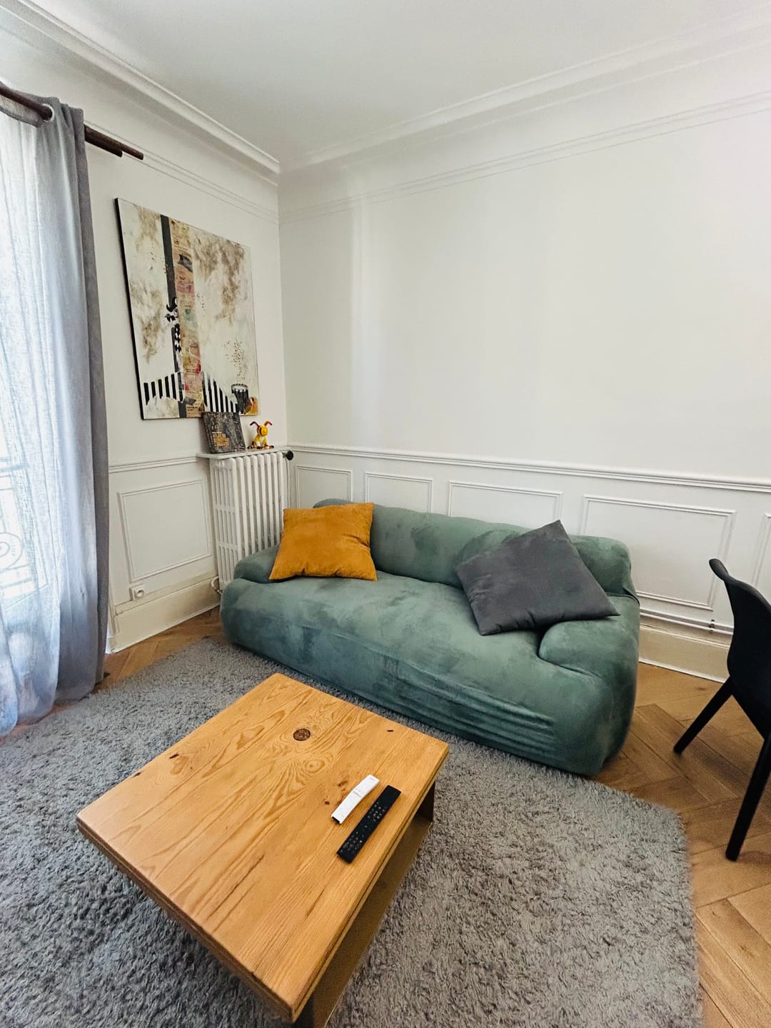 Customer photo review of Vert - Housses en velours Extensibles de Fauteuil et Canapé