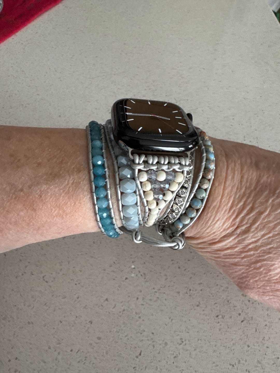Customer photo review of Healing Topaz Apple Watch Strap
