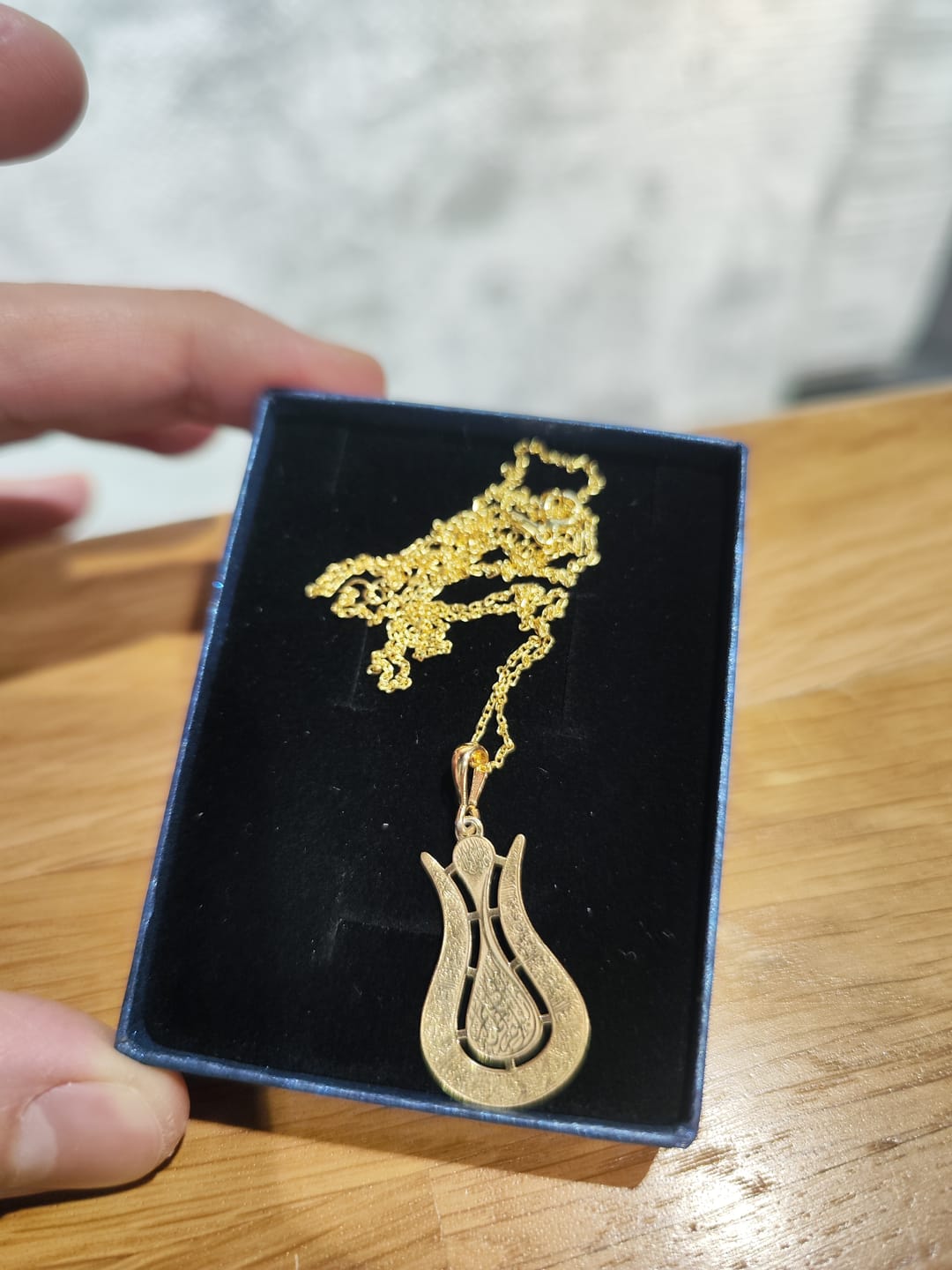 Customer photo review of Ayetel Kürsi Lale Şekilli Gümüş Kolye - Zarif İslami Takı