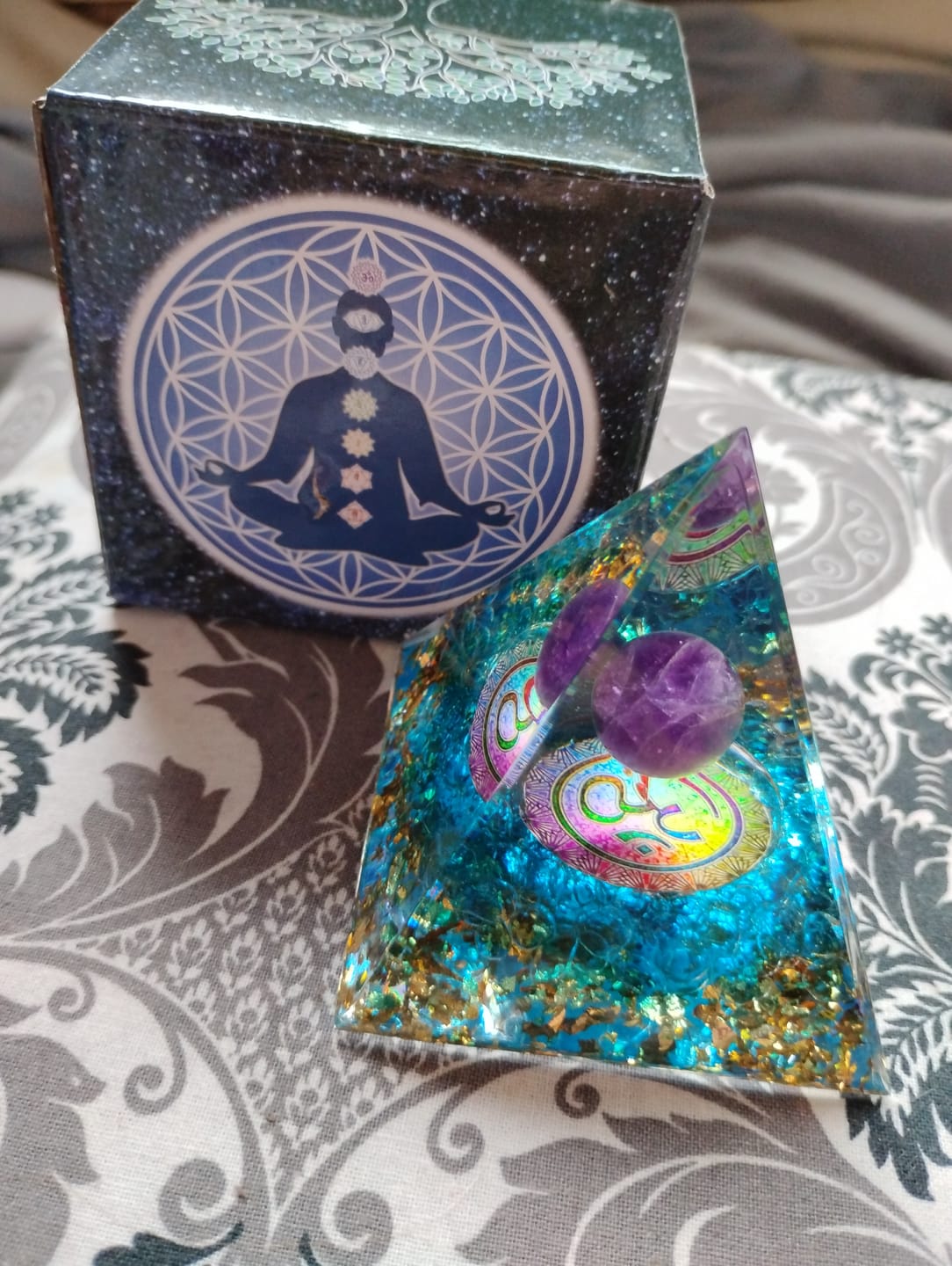Customer photo review of OM Amethyst & Blue Quartz Pyramid