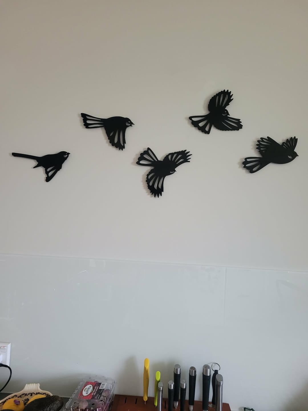 Customer photo review of Flying Flock of Fantails Wall Art