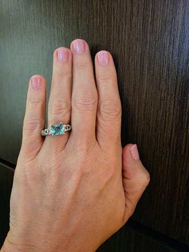 Customer photo review of Love Rivet Ring - Aquamarine