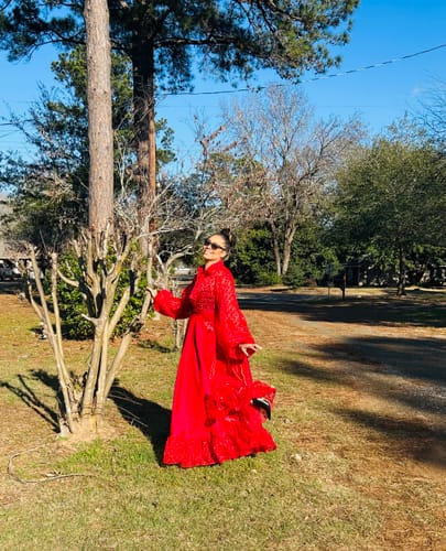 Customer photo review of Scarlet Polkadot Skirt Set