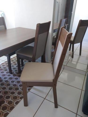 Customer photo review of Juego de Comedor Jaíne Con 6 Sillas Marrón/Crema